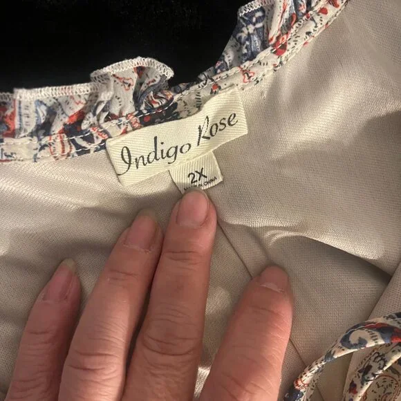 Indigo Rose Paisley Tiered Boho Maxi Dress 2X Plus - Picture 6 of 13